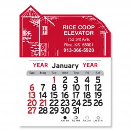 Economical Peel-N-Stick® Barn Calendar - Red